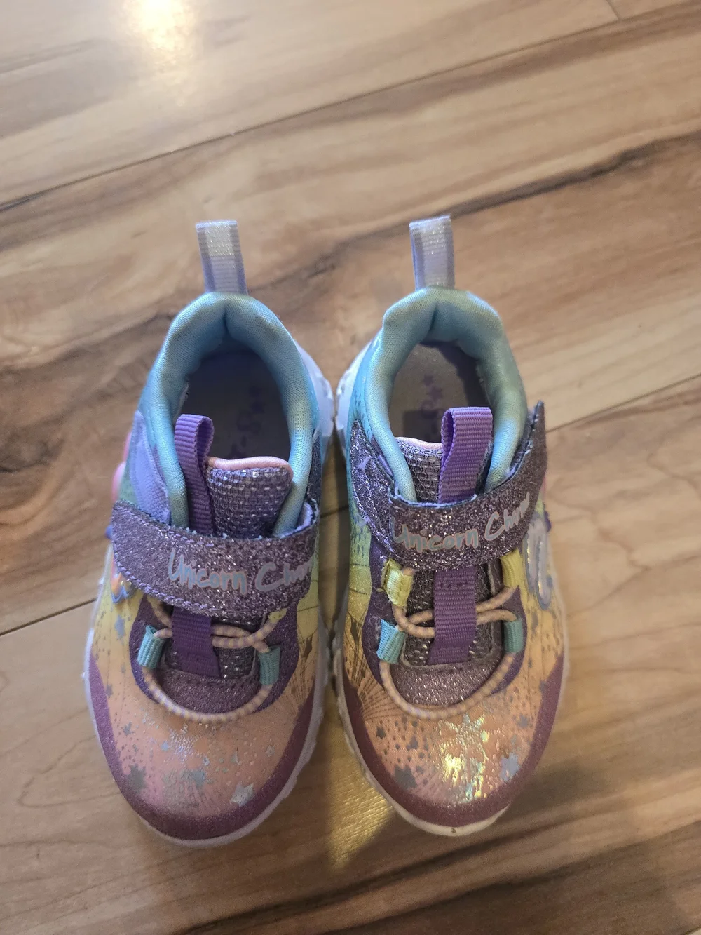 Skechers Girls Pastel Unicorn Glitter Light-Up Sneakers